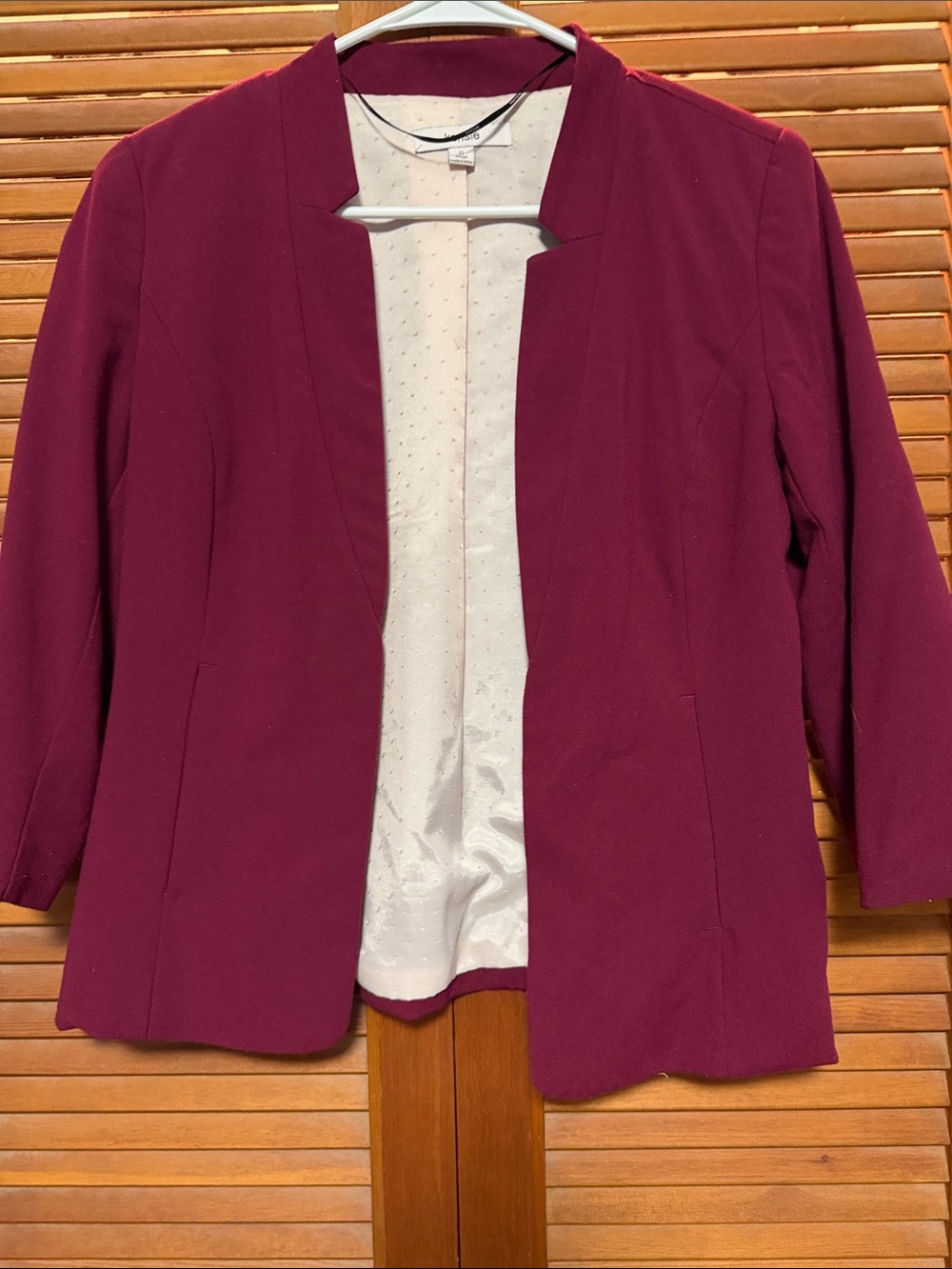 Kensie Plum Open-Front 3/4 Sleeve Blazer